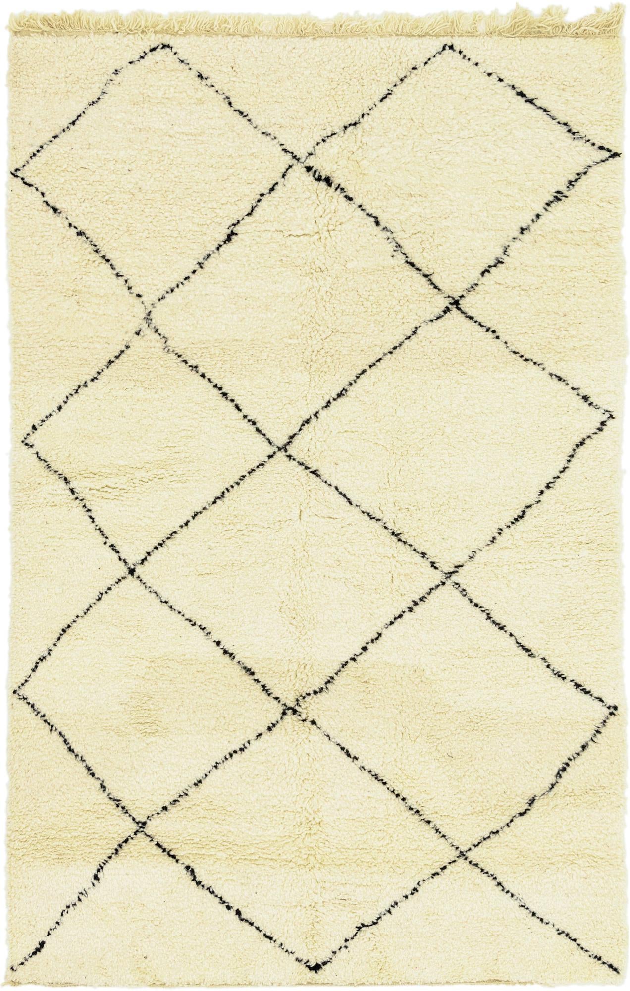 4' 10 x 7' 9 Hand Knotted Moroccan Wool Rug