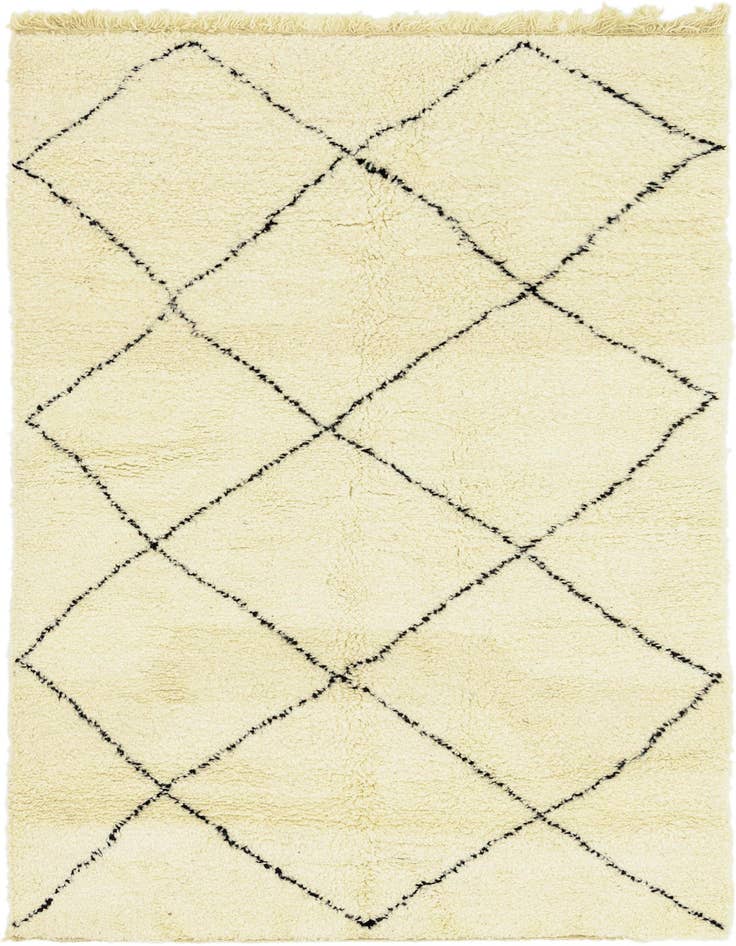 Detail image of 4' 10 x 7' 9 Hand Knotted Moroccan Wool Rug