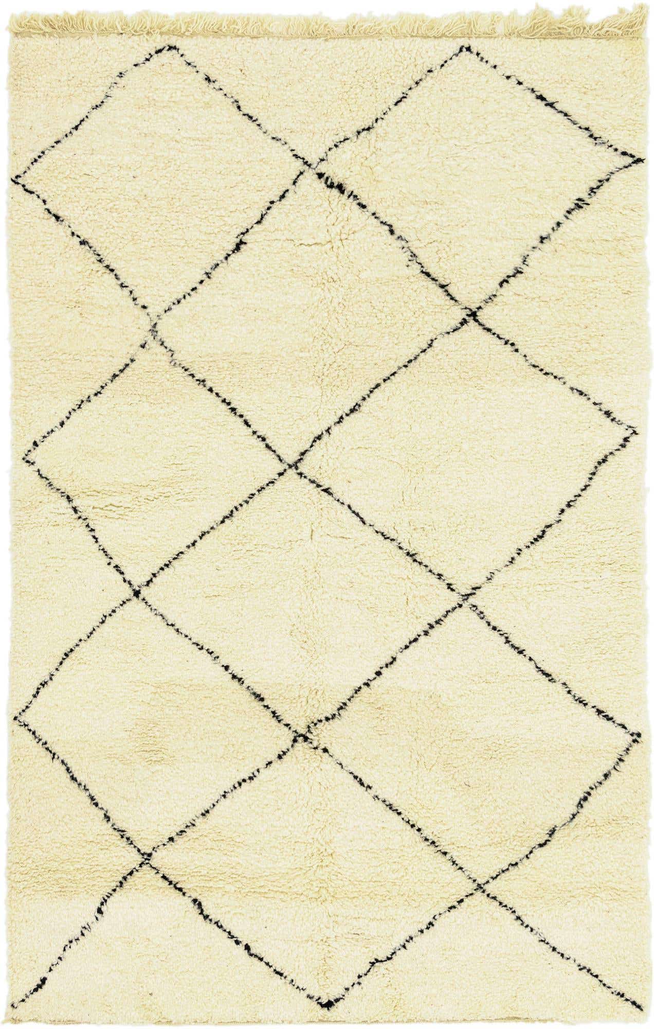 4' 10 x 7' 9 Hand Knotted Moroccan Wool Rug