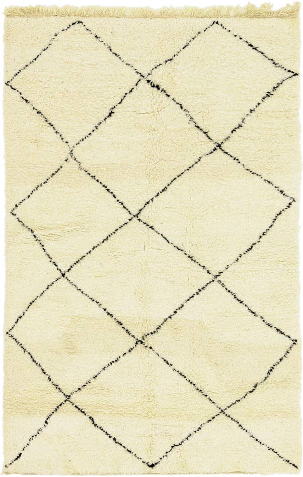 Detail image of 4' 10 x 7' 9 Hand Knotted Moroccan Wool Rug