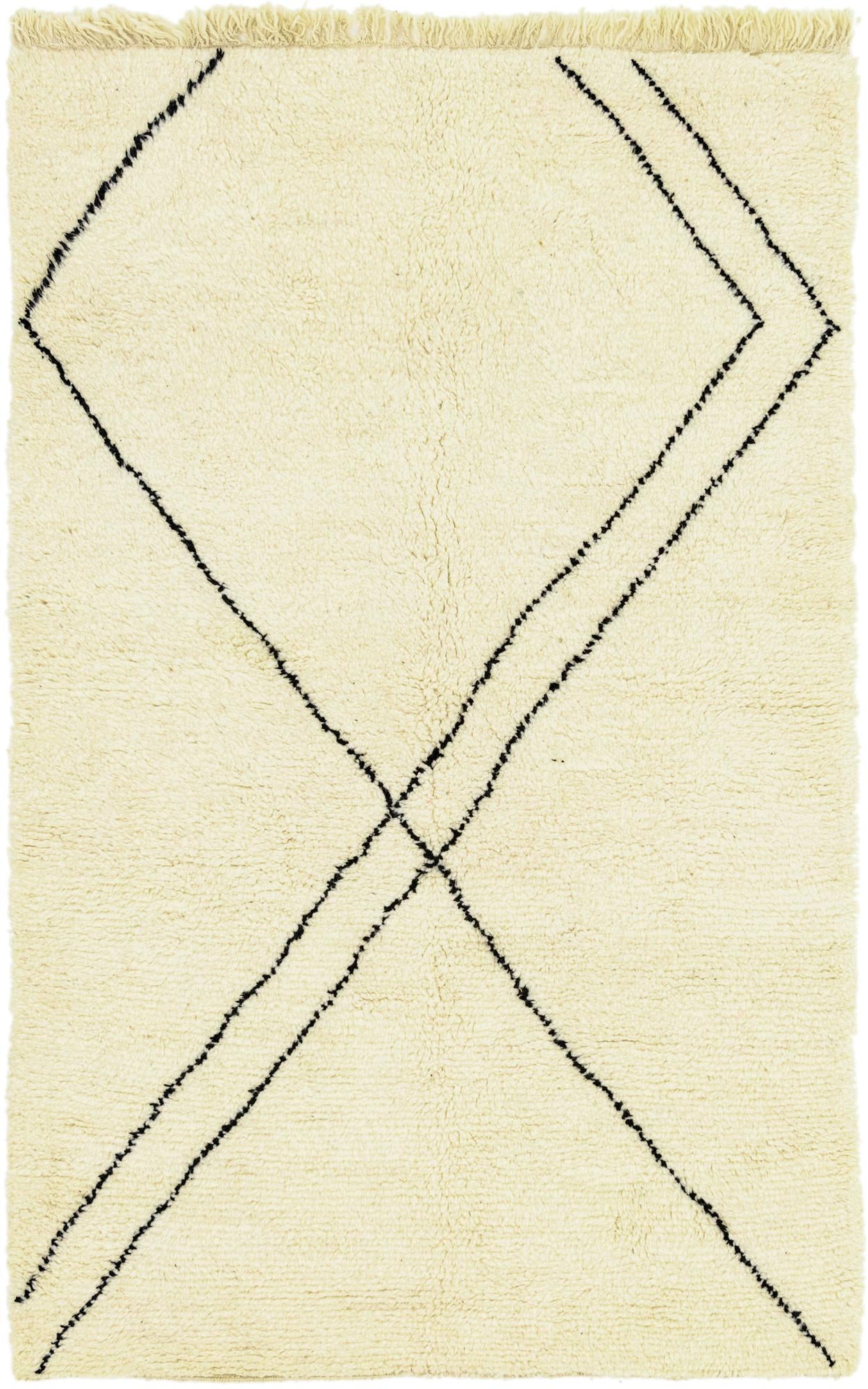 4' 10 x 8' Hand Knotted Moroccan Wool Rug