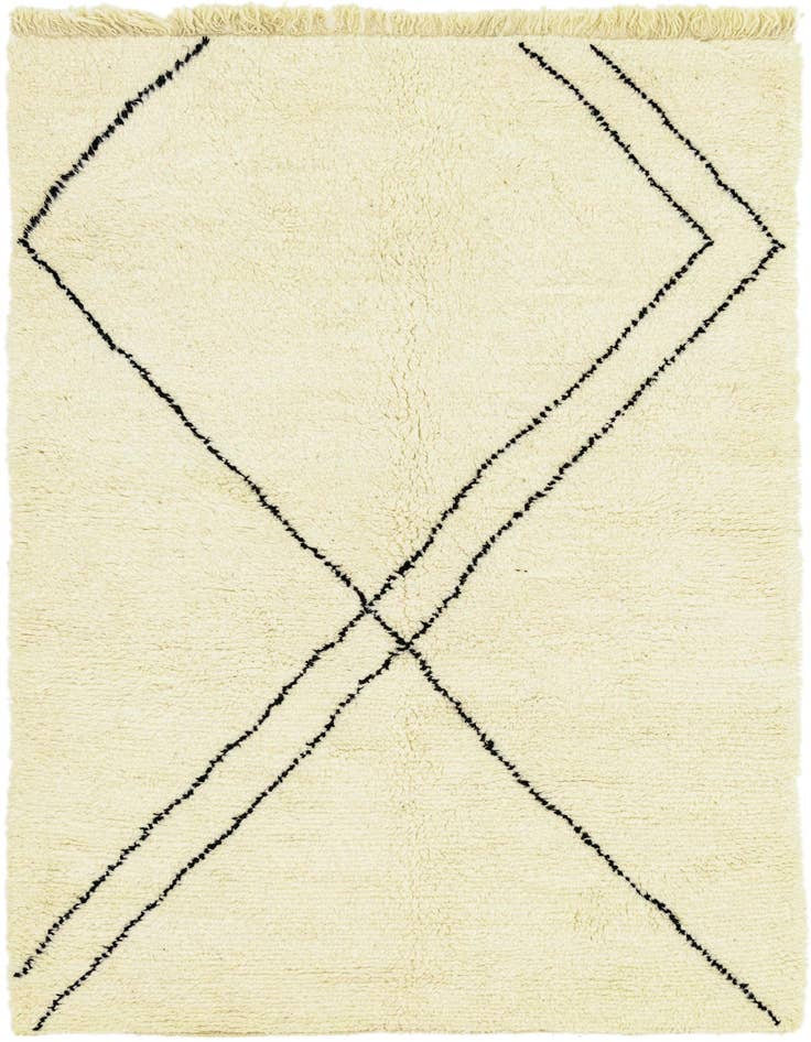 Detail image of 4' 10 x 8' Hand Knotted Moroccan Wool Rug