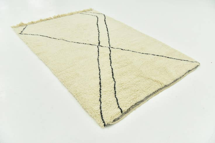 Detail image of 5' 3 x 7' 9 Hand Knotted Moroccan Wool Rug