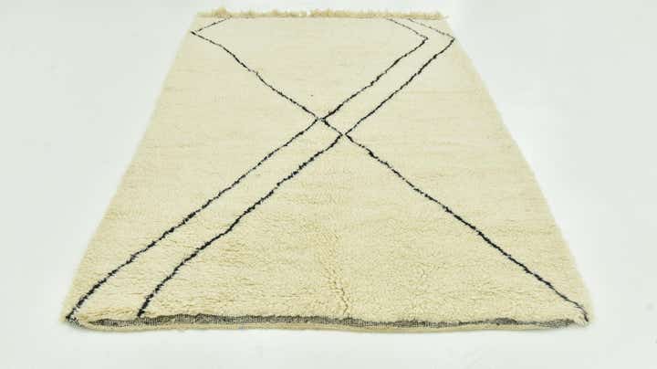 5' 3 x 7' 9 Hand Knotted Moroccan Wool Rug