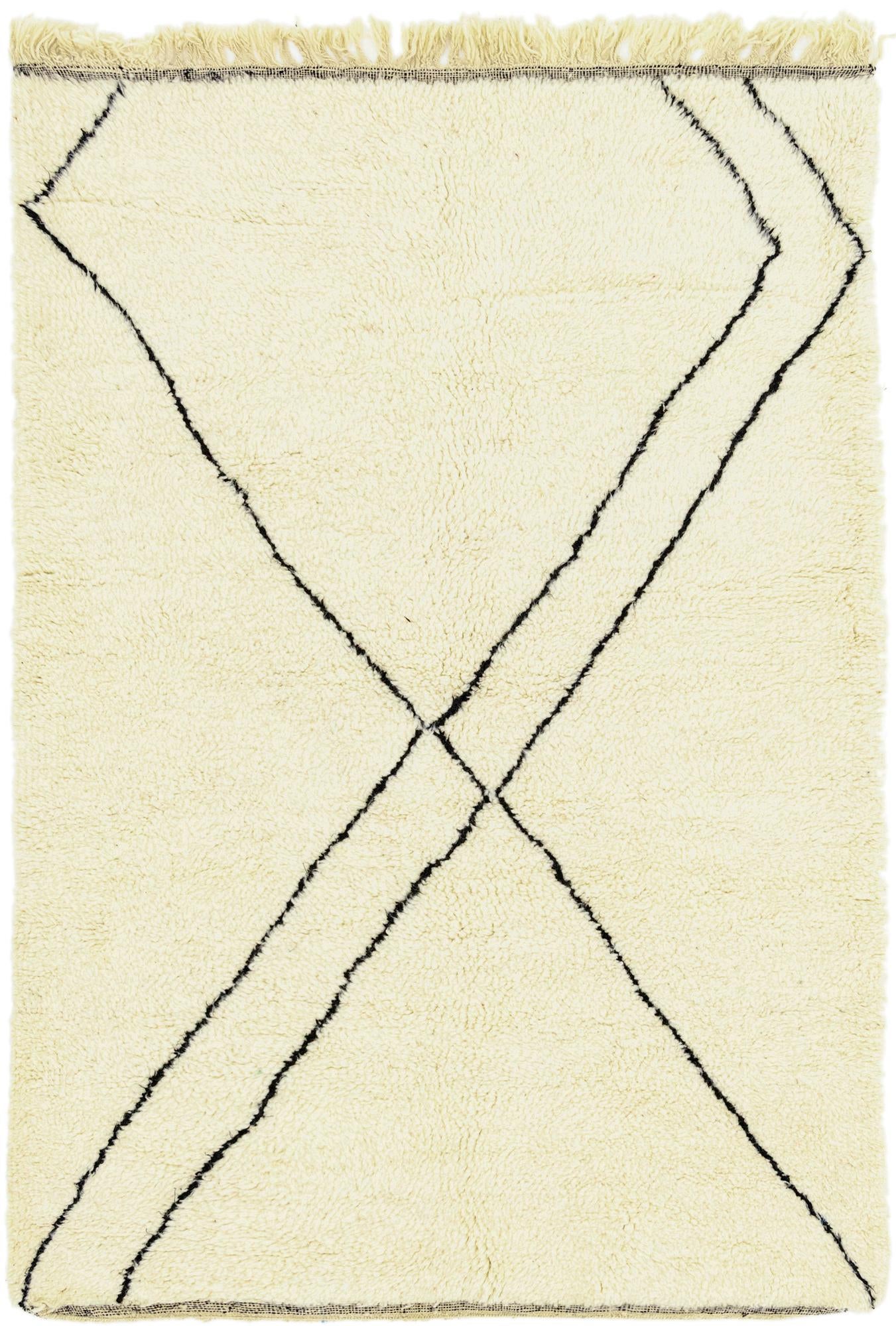 5' 3 x 7' 9 Hand Knotted Moroccan Wool Rug