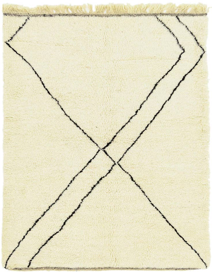 Detail image of 5' 3 x 7' 9 Hand Knotted Moroccan Wool Rug