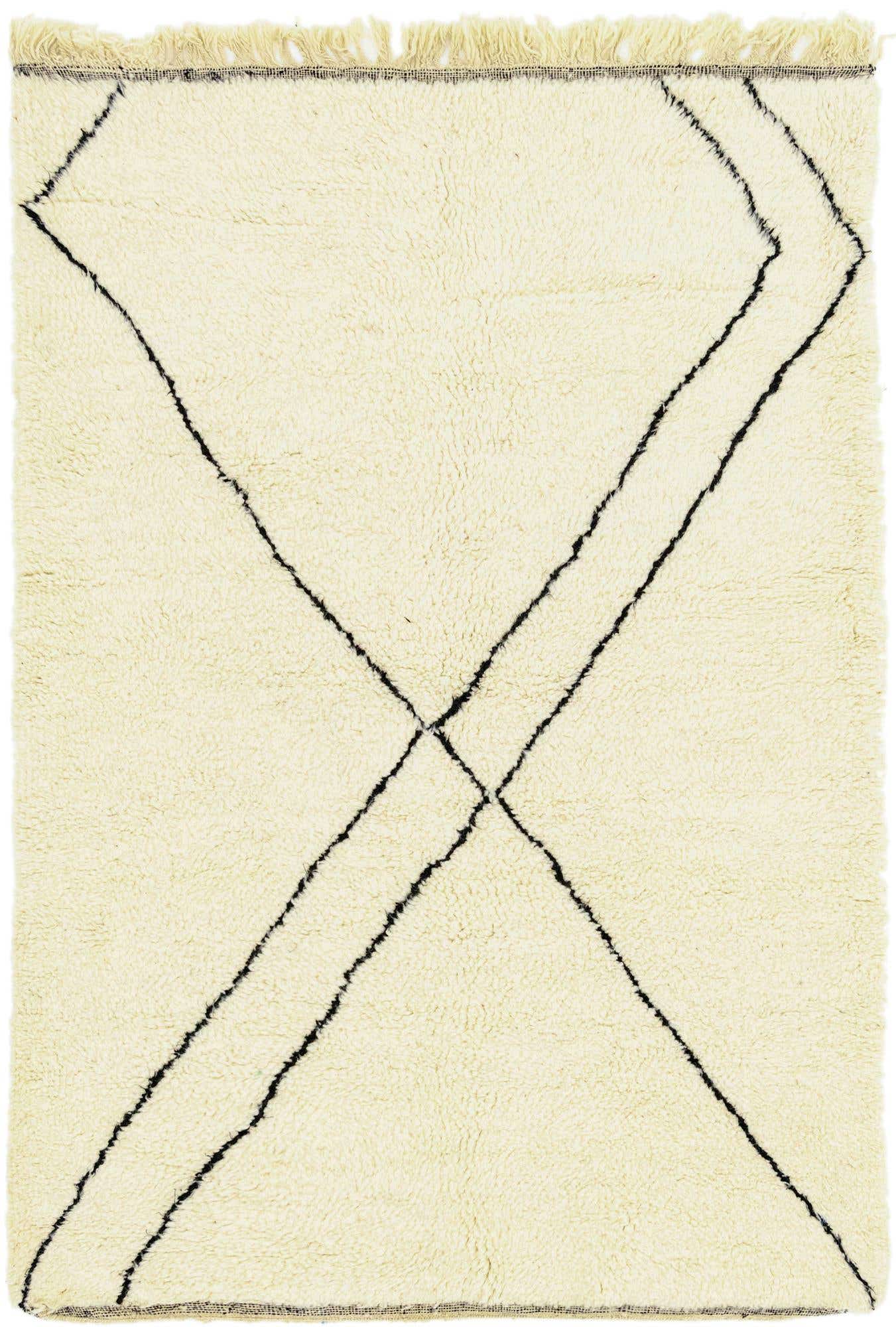 5' 3 x 7' 9 Hand Knotted Moroccan Wool Rug