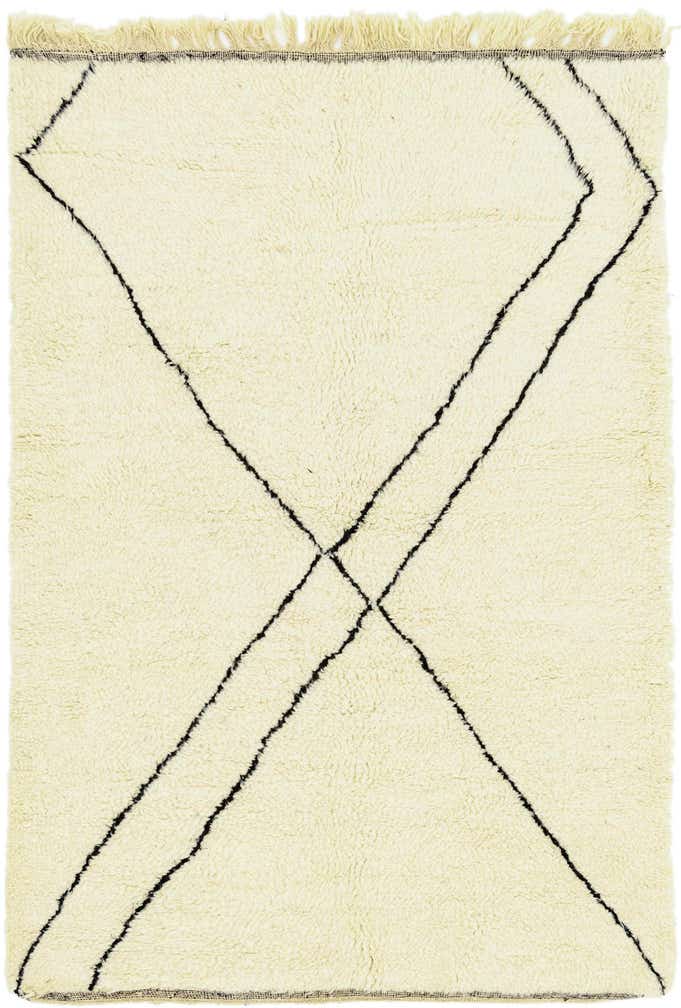 5' 3 x 7' 9 Hand Knotted Moroccan Wool Rug