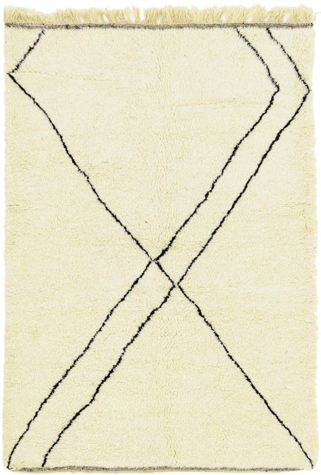 Detail image of 5' 3 x 7' 9 Hand Knotted Moroccan Wool Rug
