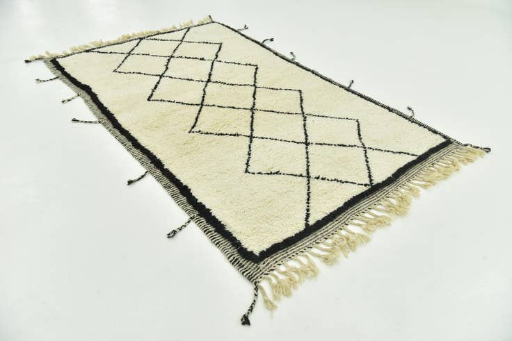 Detail image of 5' 6 x 8' 9 Hand Knotted Moroccan Wool Rug