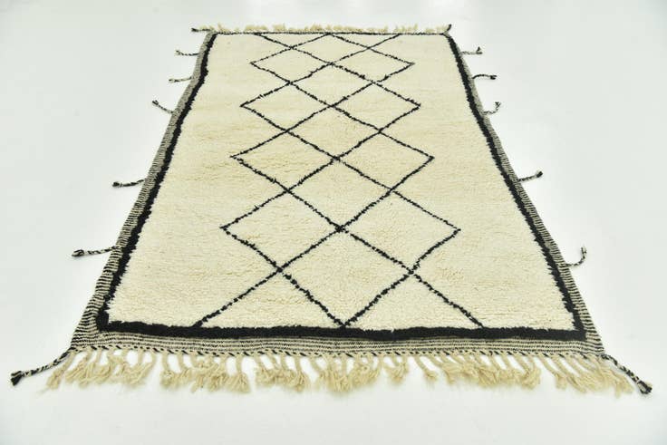 Detail image of 5' 6 x 8' 9 Hand Knotted Moroccan Wool Rug