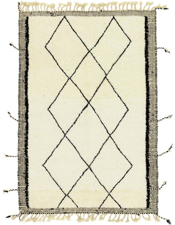 Detail image of 5' 1 x 8' 9 Hand Knotted Moroccan Wool Rug
