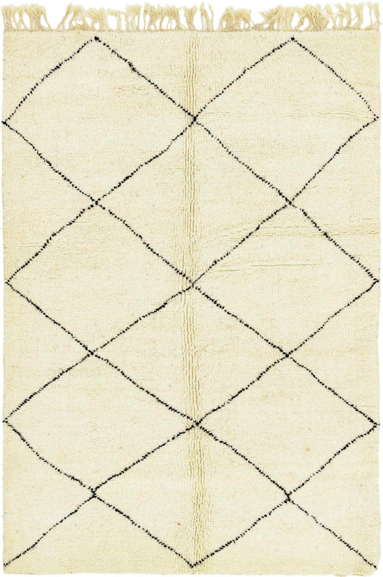 5' 4 x 8' Hand Knotted Moroccan Wool Rug