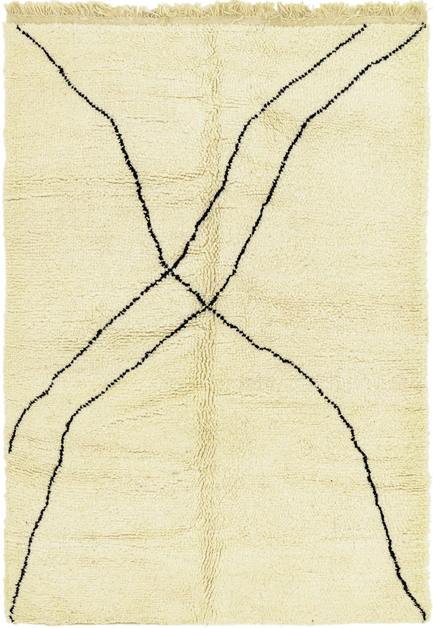 5' 6 x 7' 8 Hand Knotted Moroccan Wool Rug