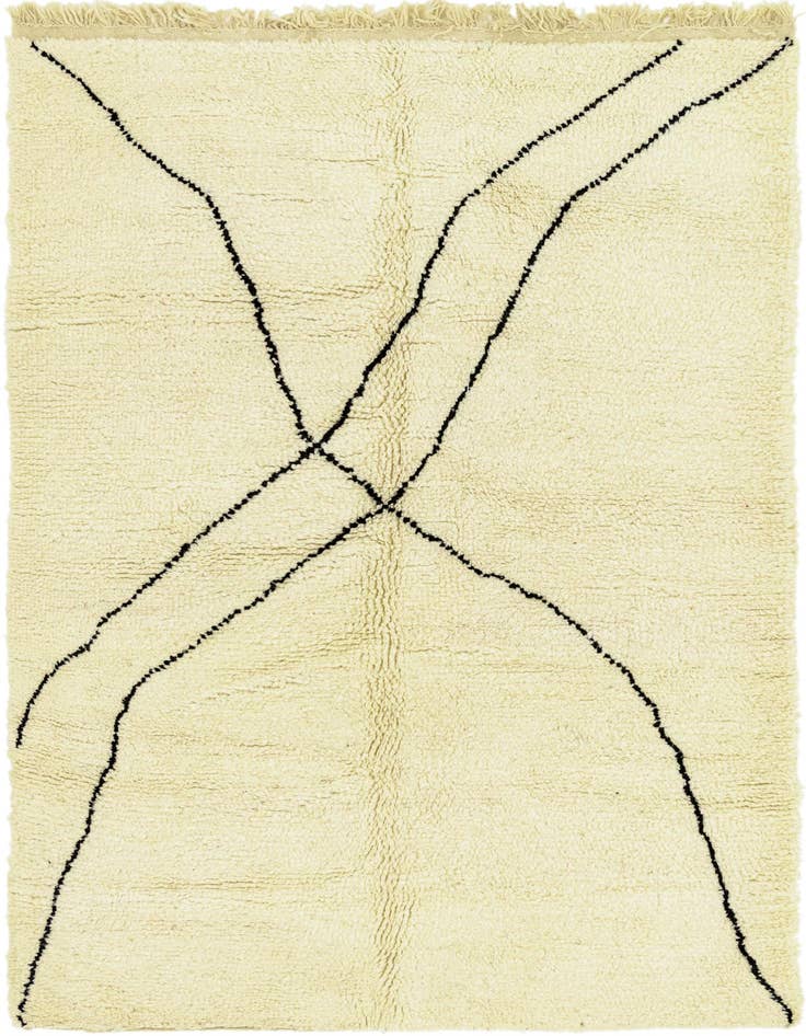 Detail image of 5' 6 x 7' 8 Hand Knotted Moroccan Wool Rug