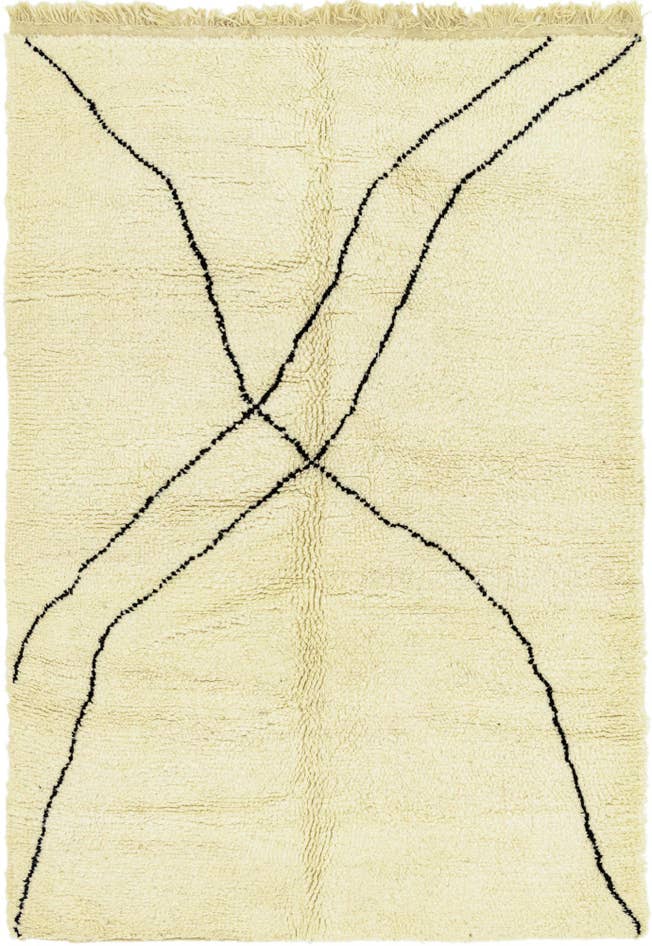 Detail image of 5' 6 x 7' 8 Hand Knotted Moroccan Wool Rug