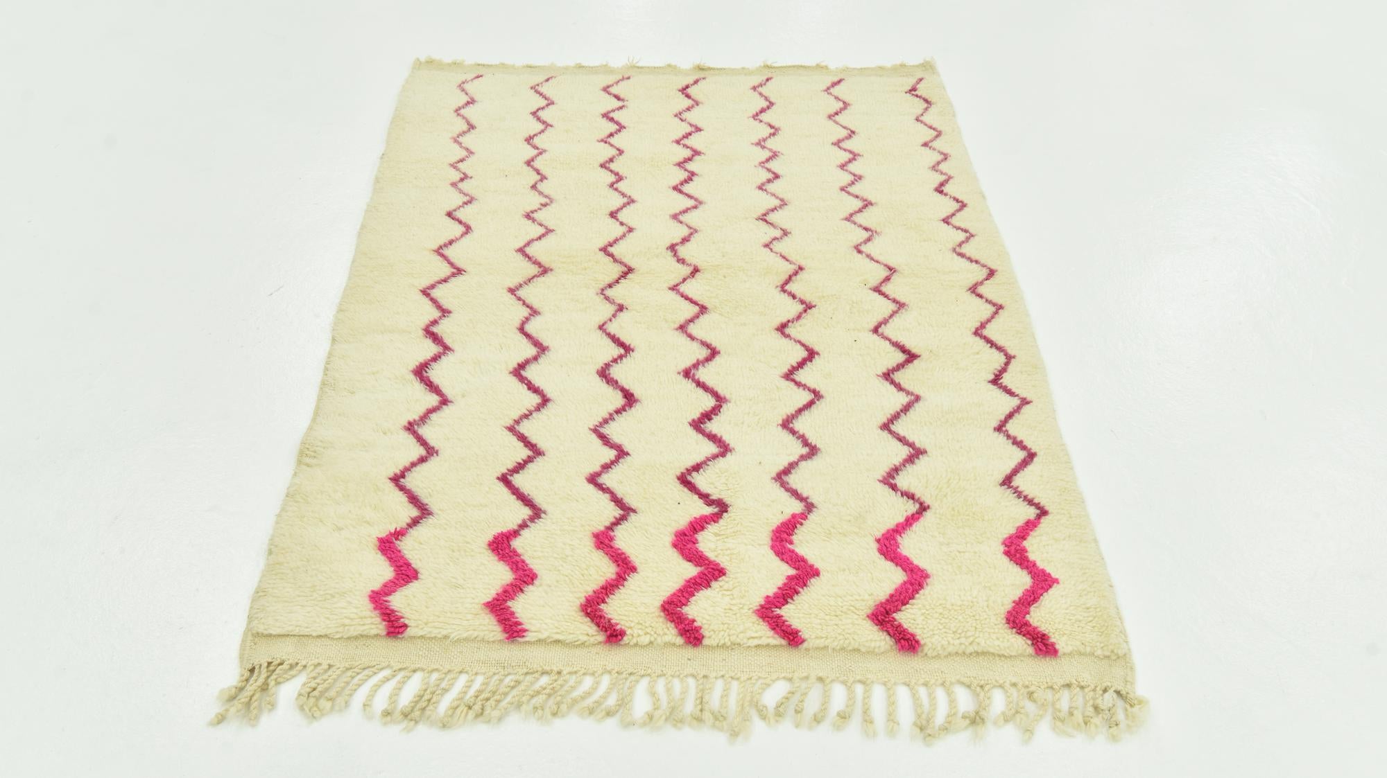 3' 5 x 4' 8 Hand Knotted Moroccan Wool Rug