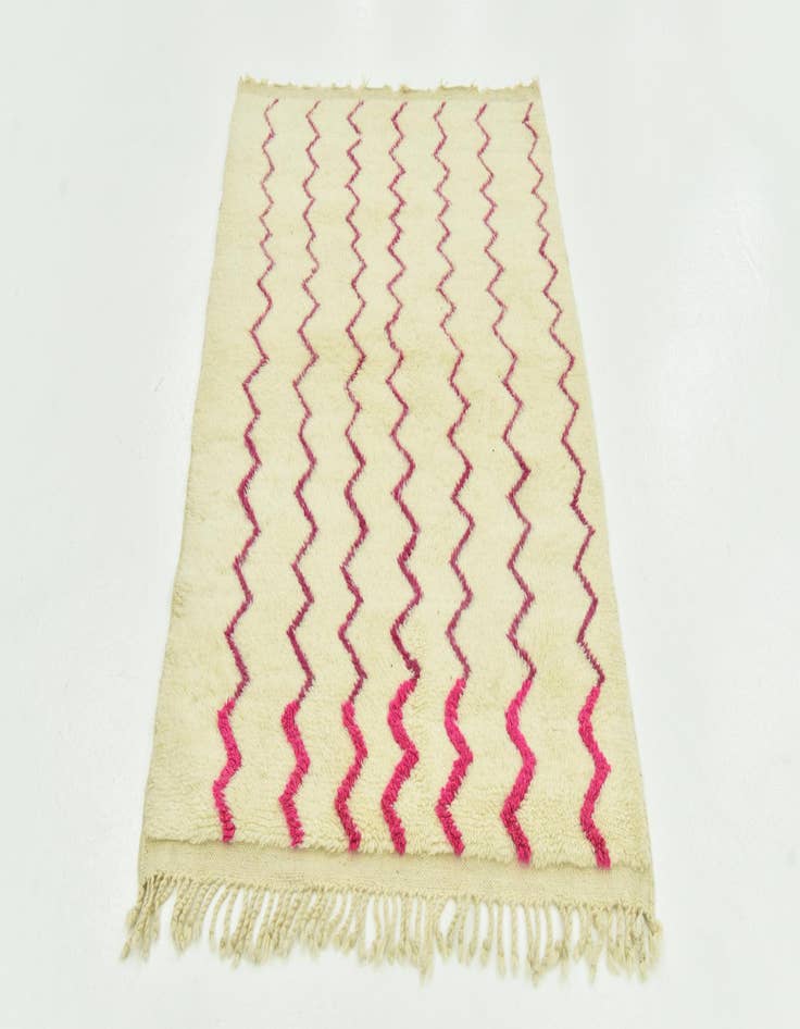 Detail image of 3' 5 x 4' 8  Hand Knotted Moroccan Wool Rug