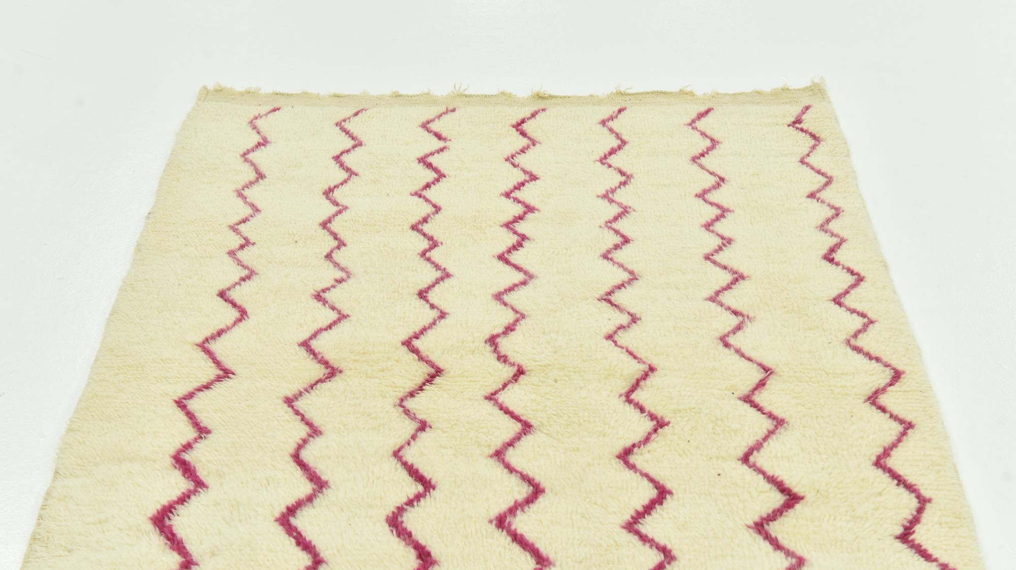 3' 5 x 4' 8 Hand Knotted Moroccan Wool Rug