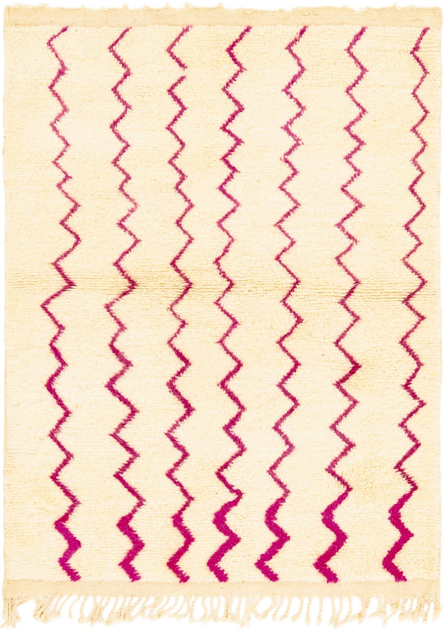 3' 5 x 4' 8 Hand Knotted Moroccan Wool Rug