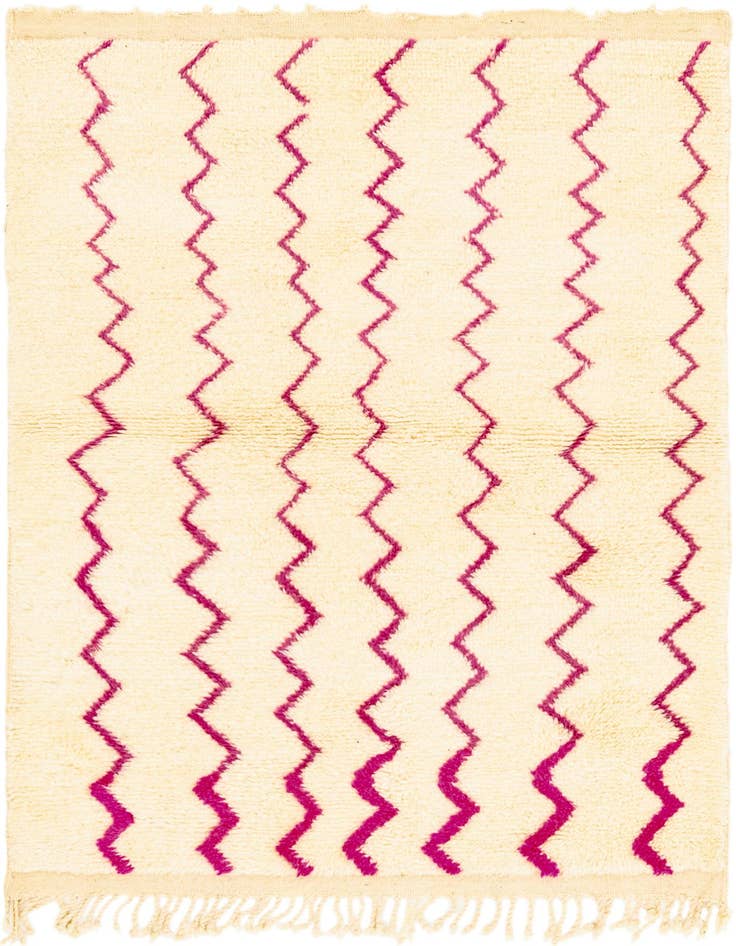 Detail image of 3' 5 x 4' 8 Hand Knotted Moroccan Wool Rug