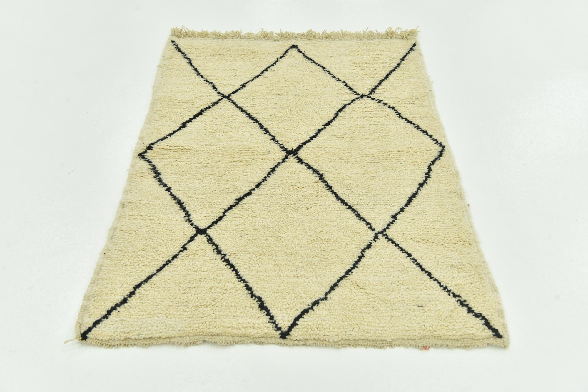 3' 5 x 4' 9 Hand Knotted Moroccan Wool Rug
