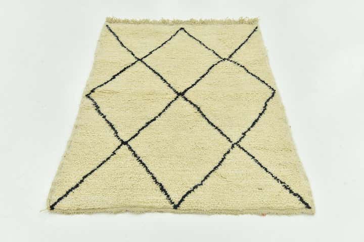 3' 5 x 4' 9 Hand Knotted Moroccan Wool Rug