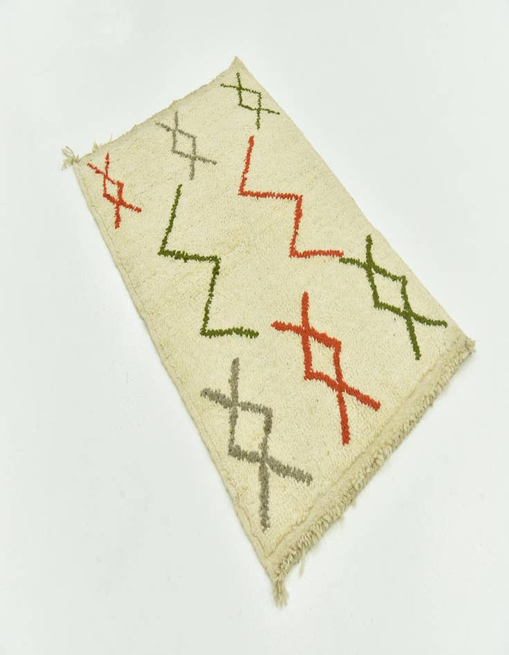 Detail image of 3' 4 x 5'  Hand Knotted Moroccan Wool Rug