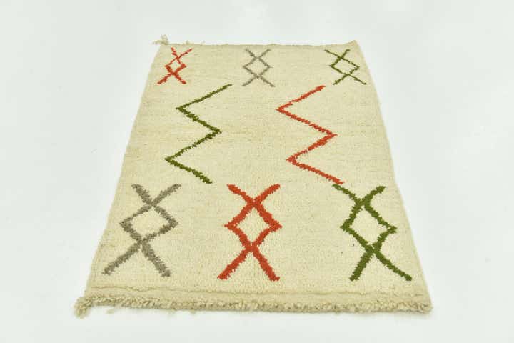 3' 4 x 5' Hand Knotted Moroccan Wool Rug