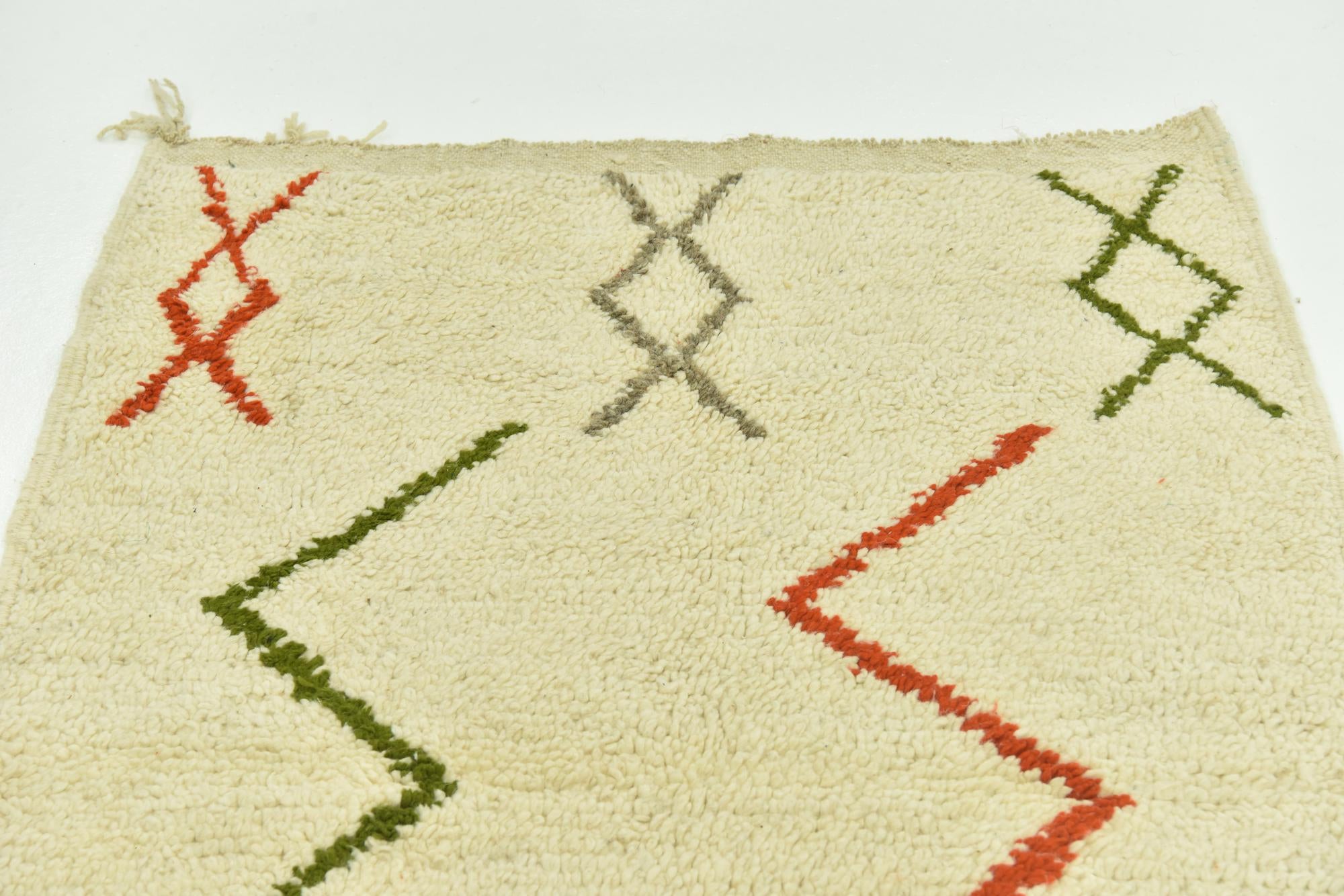 3' 4 x 5' Hand Knotted Moroccan Wool Rug