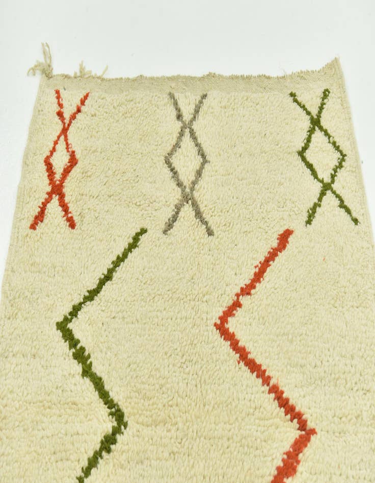 Detail image of 3' 4 x 5'  Hand Knotted Moroccan Wool Rug