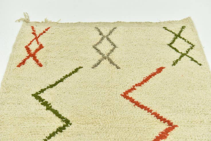 Detail image of 3' 4 x 5' Hand Knotted Moroccan Wool Rug