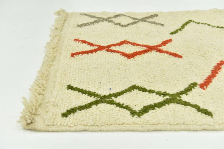 Detail image of 3' 4 x 5' Hand Knotted Moroccan Wool Rug