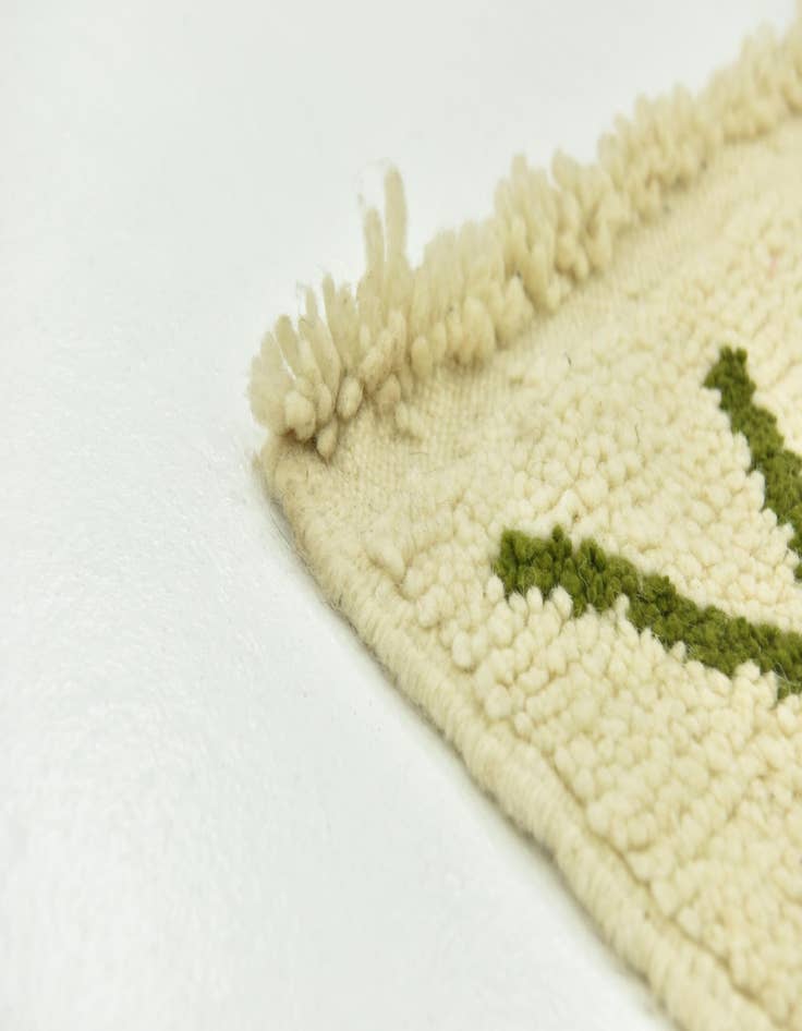 Detail image of 3' 4 x 5'  Hand Knotted Moroccan Wool Rug