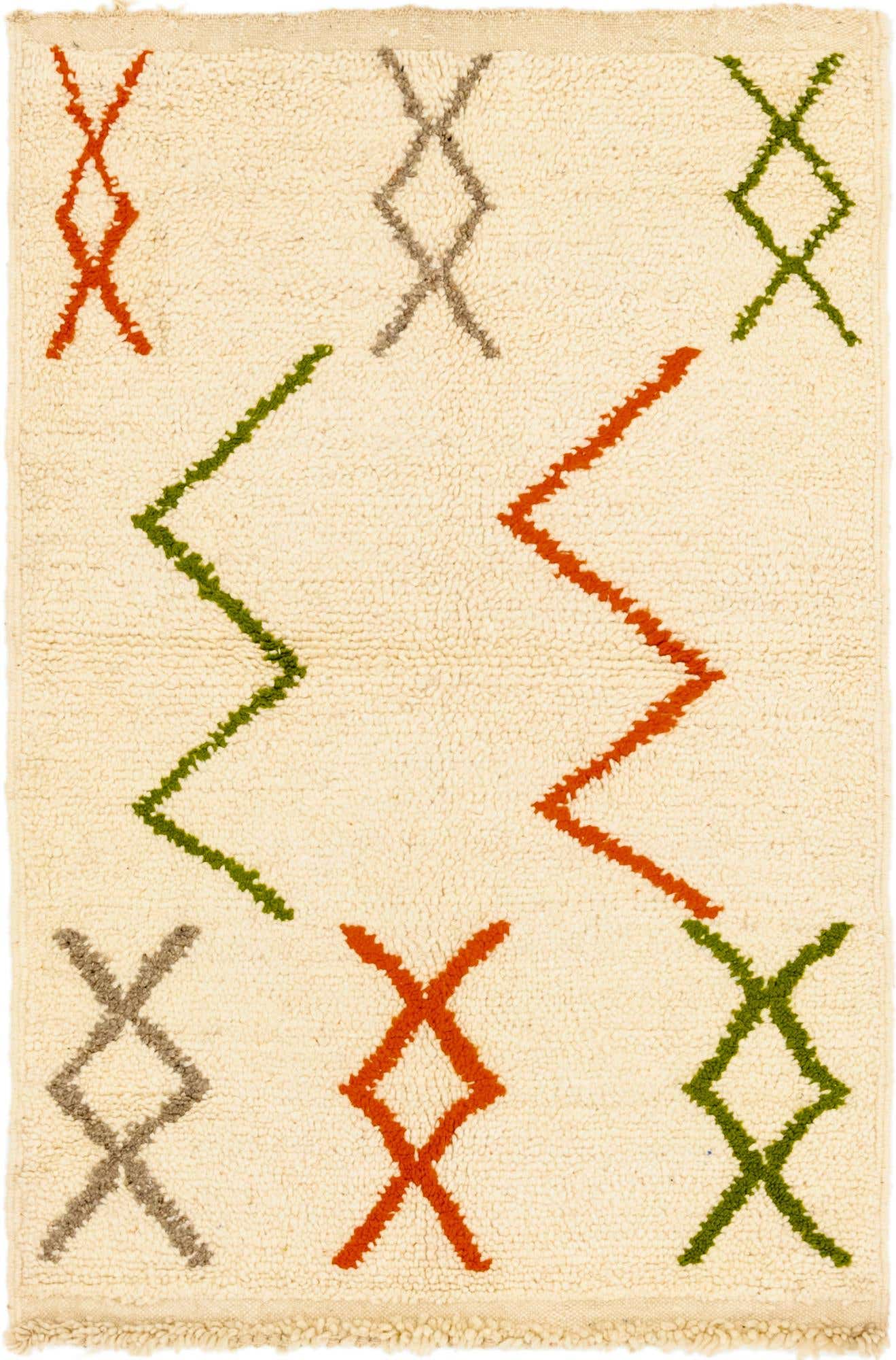 3' 4 x 5' Hand Knotted Moroccan Wool Rug