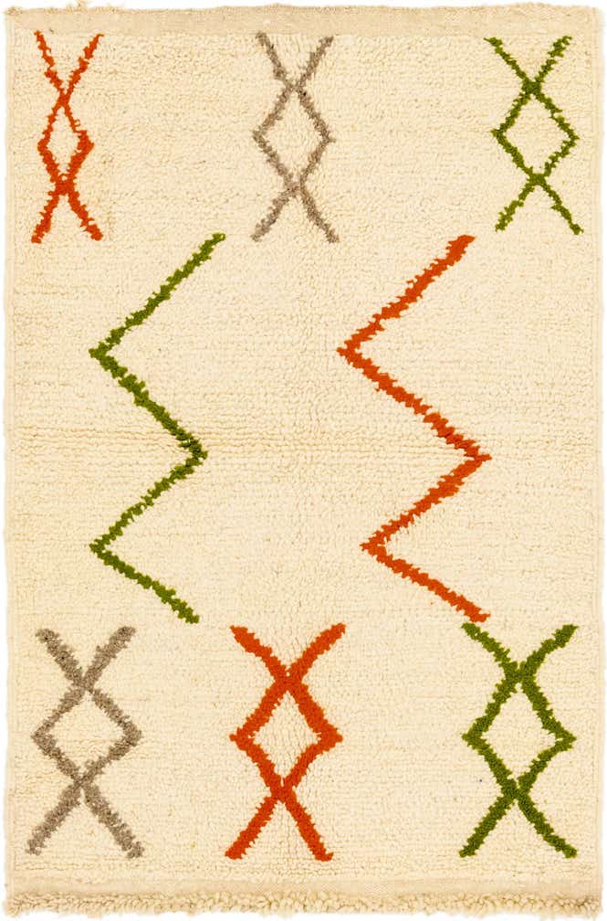 3' 4 x 5' Hand Knotted Moroccan Wool Rug