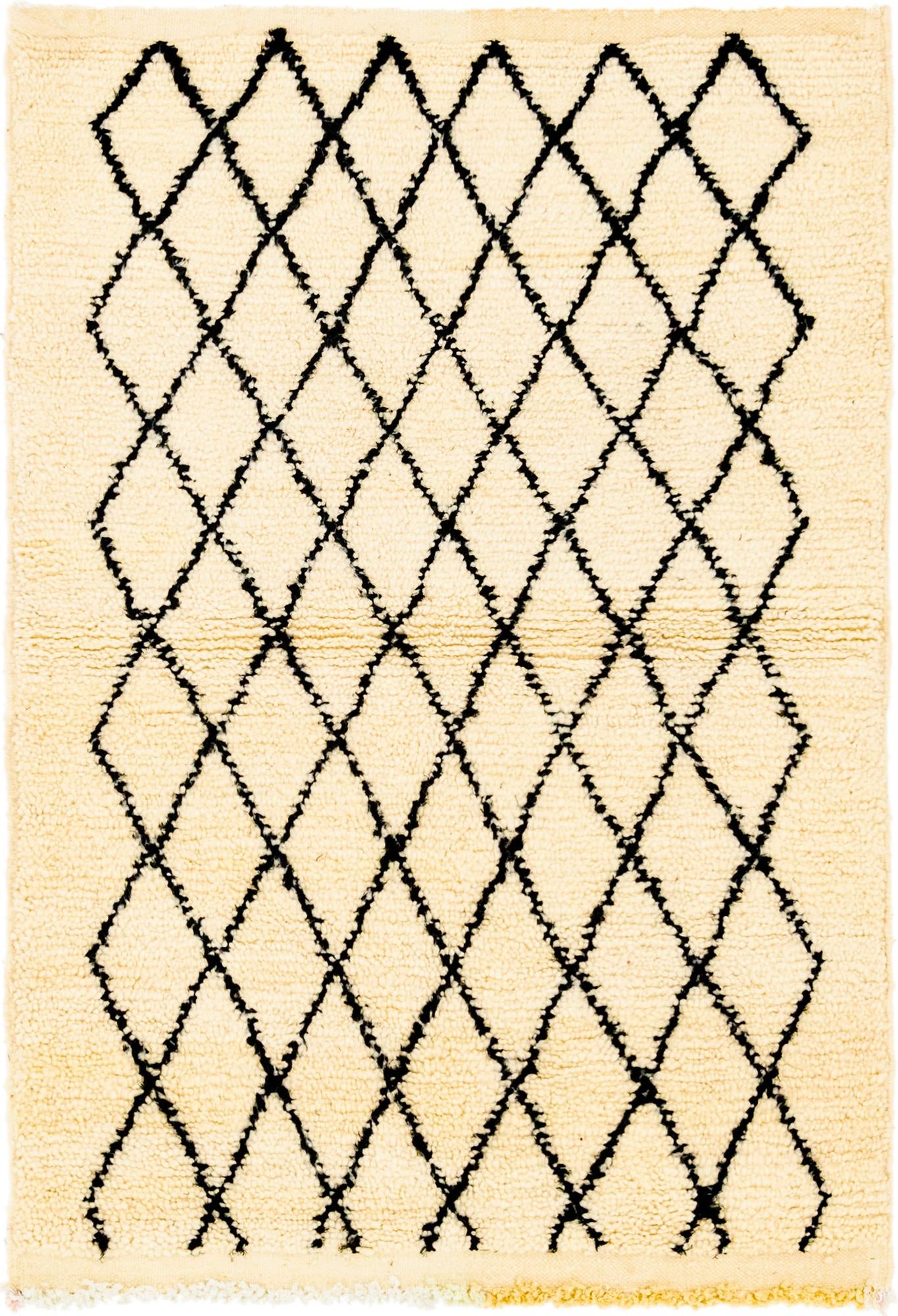 3' 4 x 5' Hand Knotted Moroccan Wool Rug