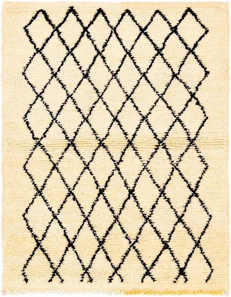 Detail image of 3' 4 x 5' Hand Knotted Moroccan Wool Rug