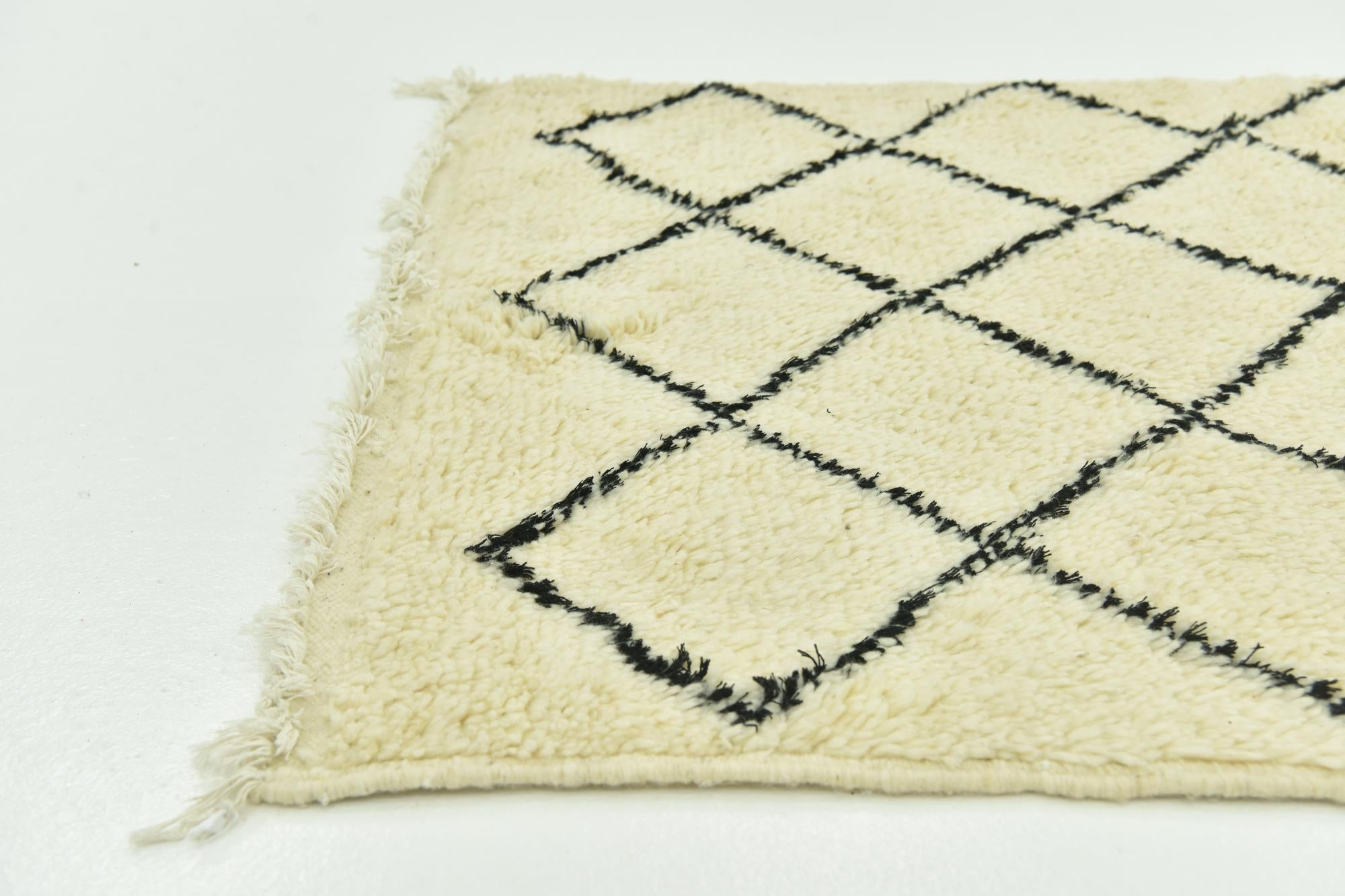 3' 6 x 4' 8 Hand Knotted Moroccan Wool Rug