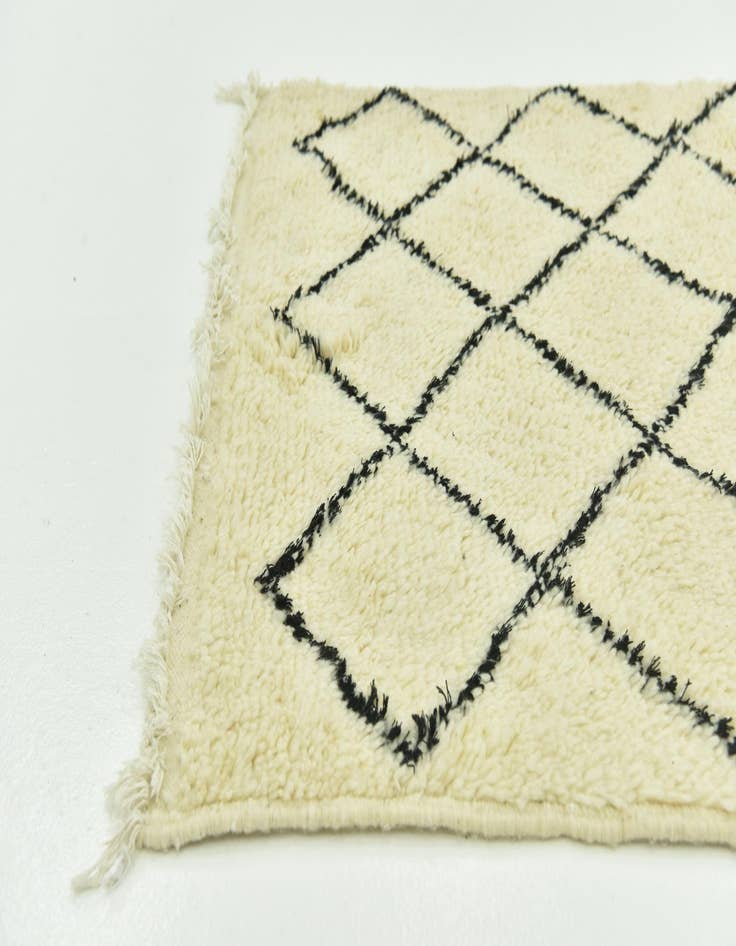 Detail image of 3' 6 x 4' 8  Hand Knotted Moroccan Wool Rug