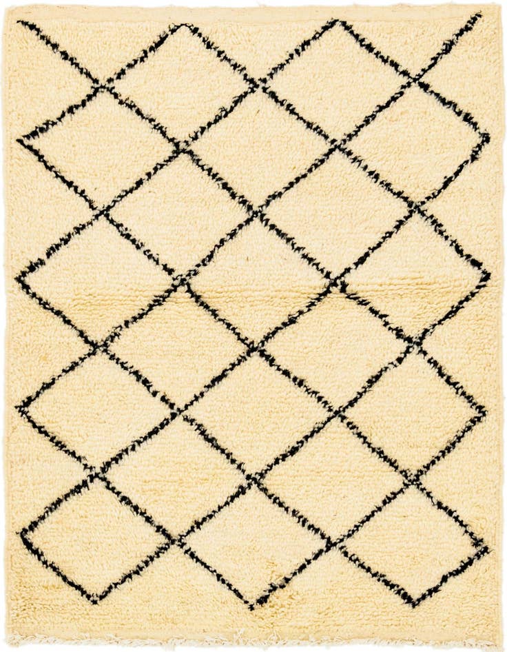 Detail image of 3' 6 x 4' 8 Hand Knotted Moroccan Wool Rug