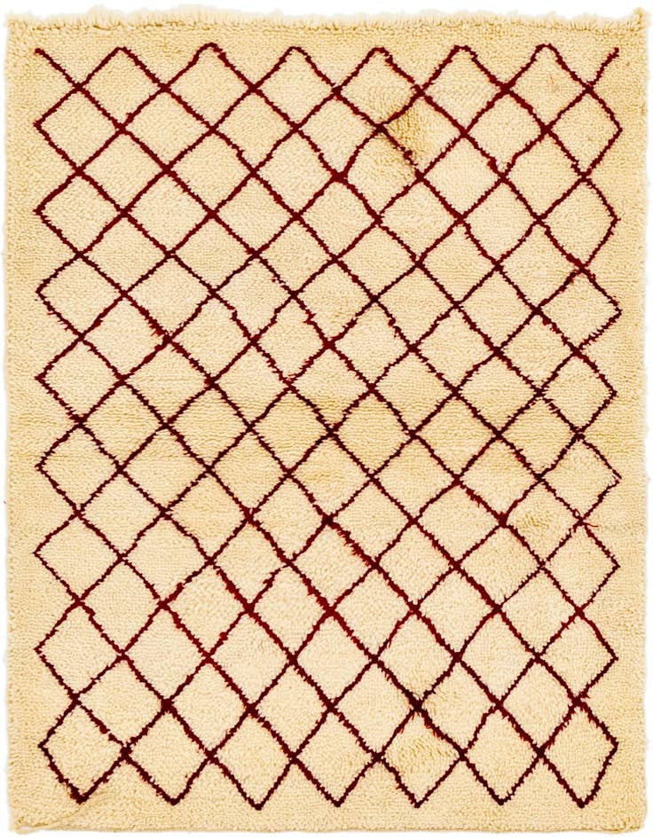 Detail image of 3' 6 x 5' Hand Knotted Moroccan Wool Rug