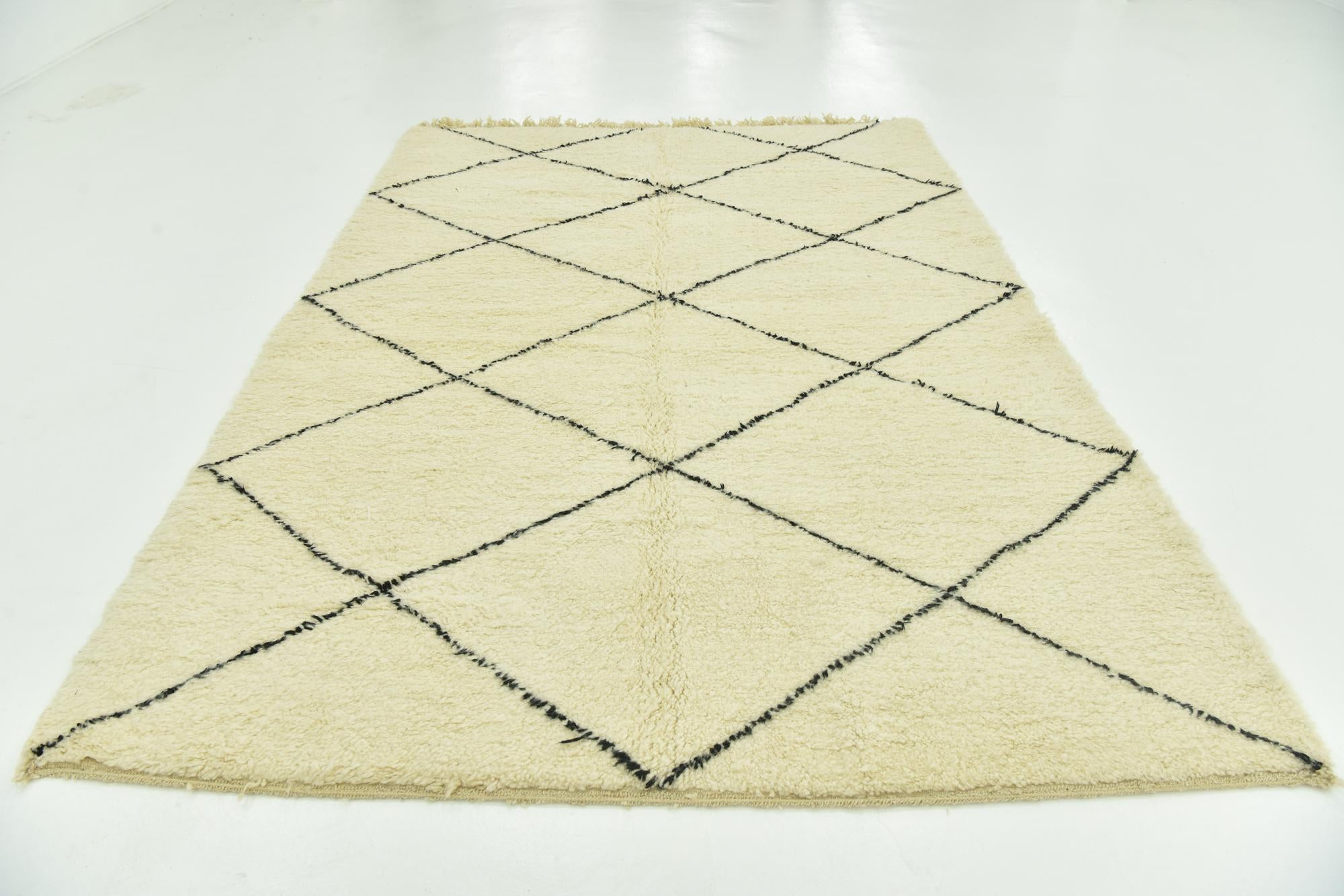 6' 7 x 9' 10 Hand Knotted Moroccan Wool Rug