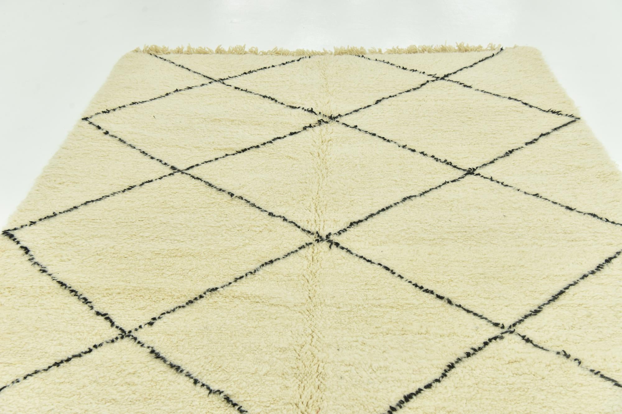 6' 7 x 9' 10 Hand Knotted Moroccan Wool Rug