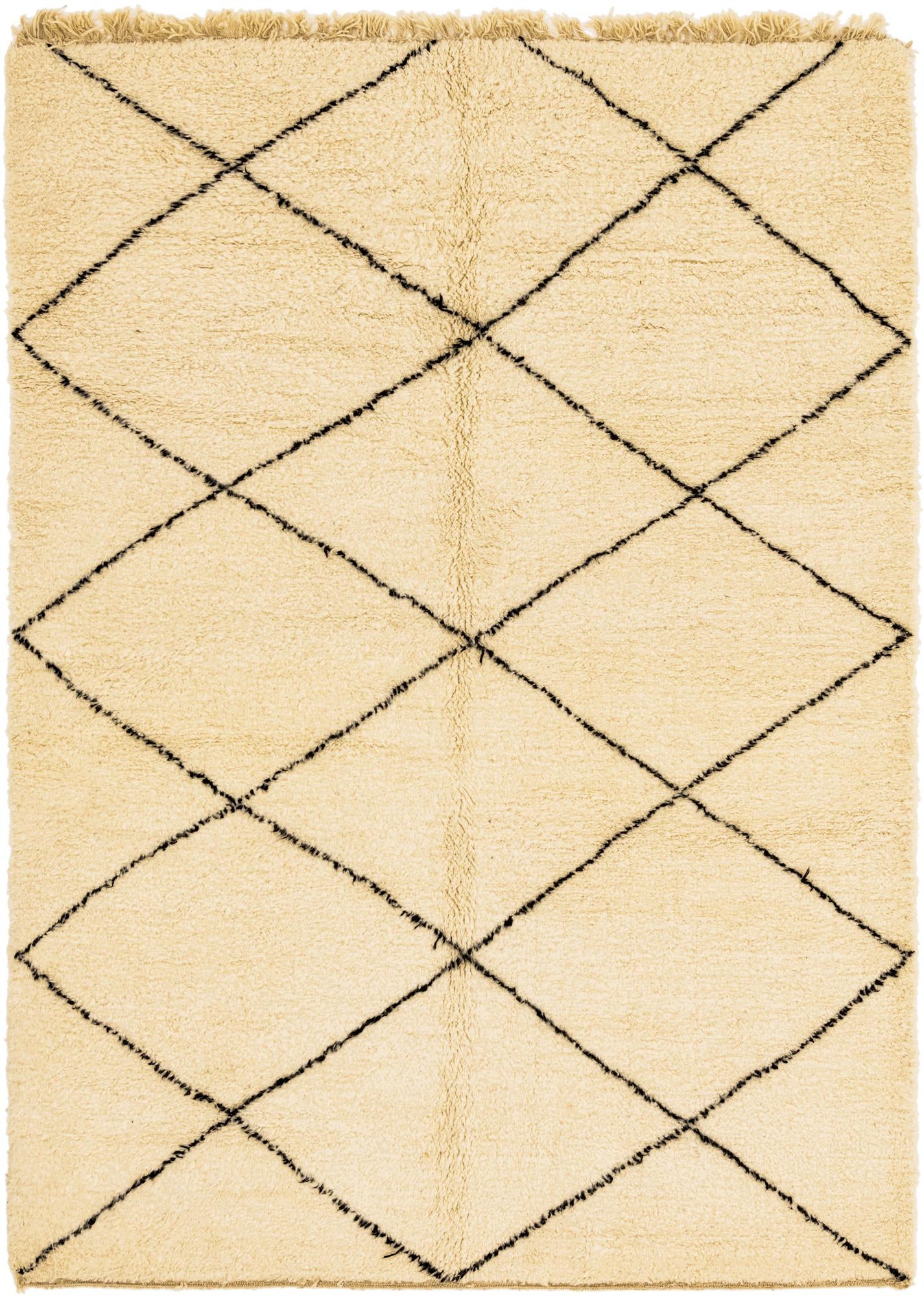 6' 7 x 9' 10 Hand Knotted Moroccan Wool Rug