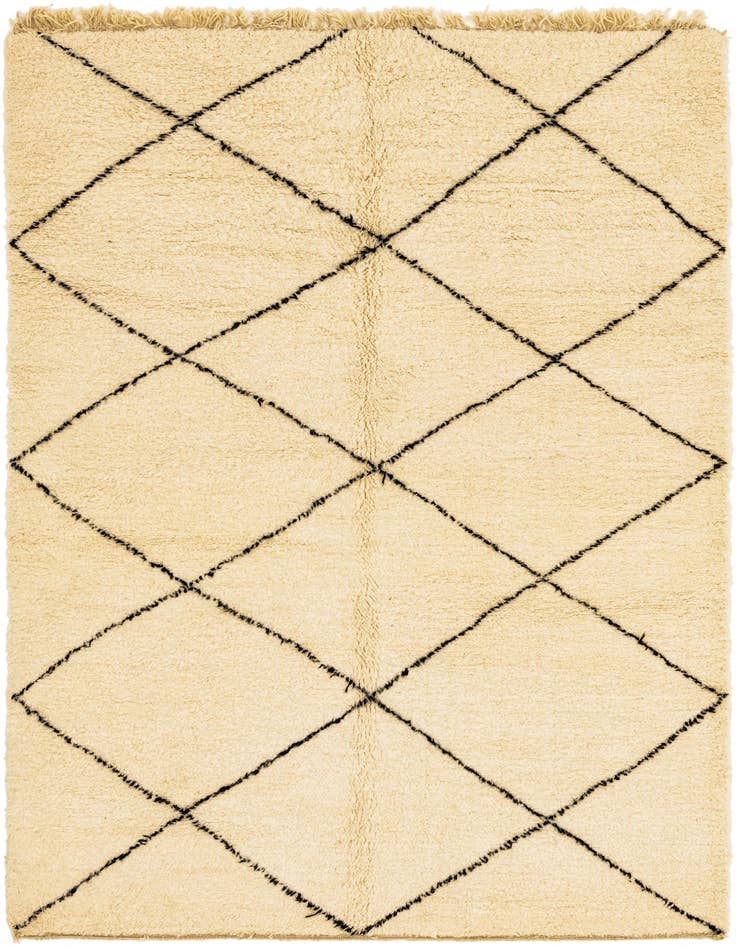 Detail image of 6' 7 x 9' 10 Hand Knotted Moroccan Wool Rug