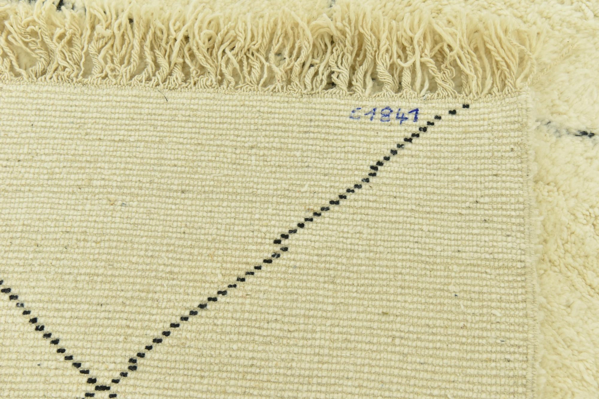 6' 8 x 10' 2 Hand Knotted Moroccan Wool Rug