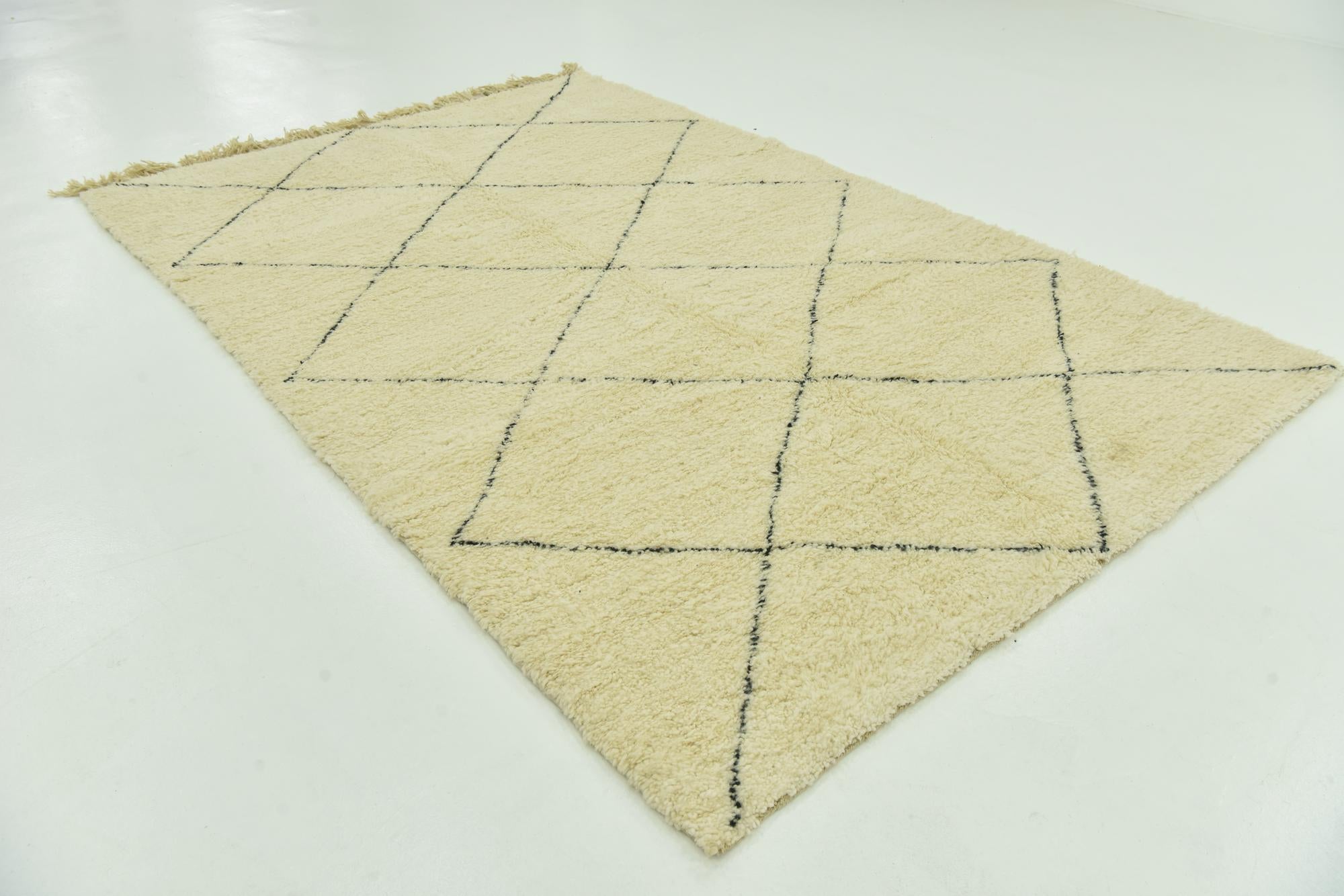 6' 8 x 10' 2 Hand Knotted Moroccan Wool Rug