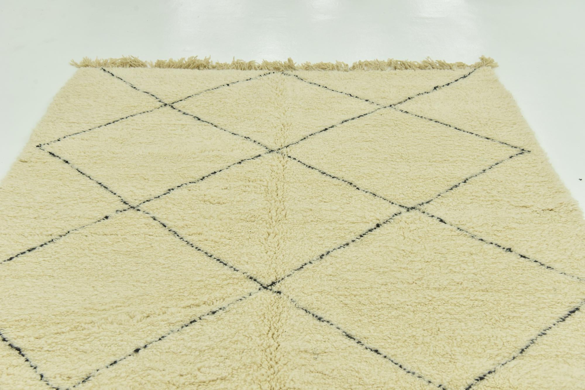 6' 8 x 10' 2 Hand Knotted Moroccan Wool Rug