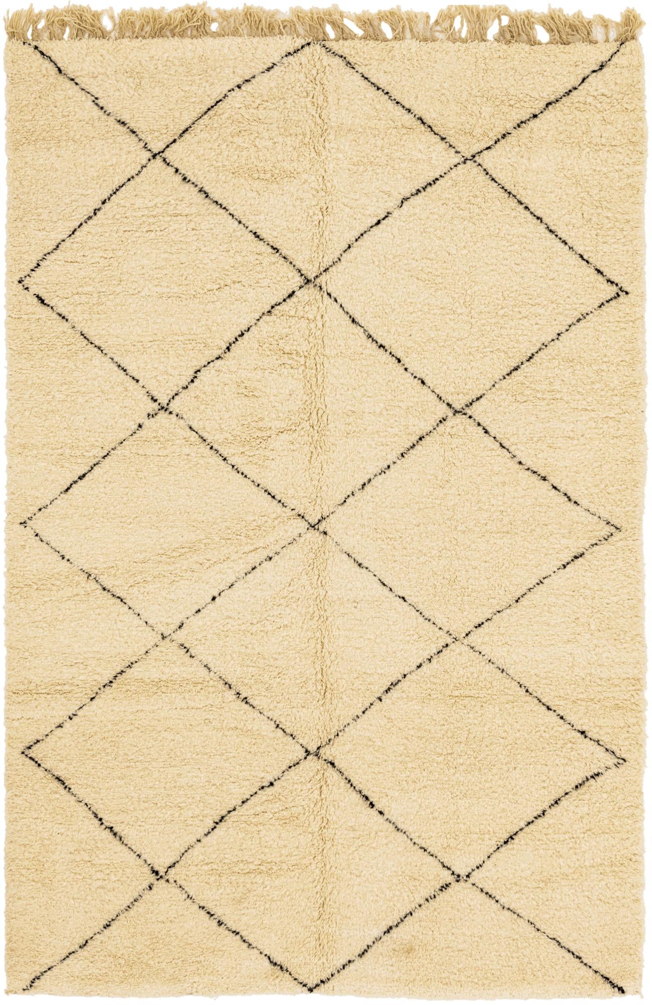 6' 8 x 10' 2 Hand Knotted Moroccan Wool Rug